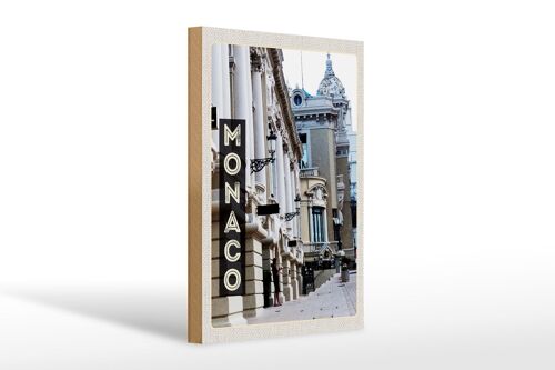 Holzschild Reise 20x30cm Monaco Frankreich Sehenswürdigkeiten