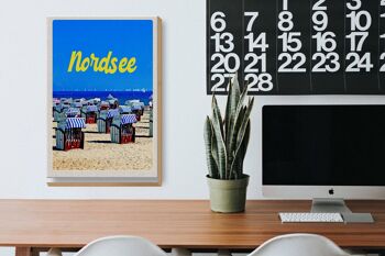 Panneau en bois voyage 20x30cm Mer du Nord plage mer 3