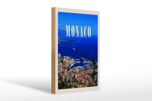 Holzschild Reise 20x30cm Monaco Frankreich Europa Trip