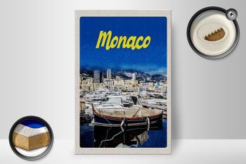 Panneau en bois voyage 20x30cm Monaco France yacht plage mer 2