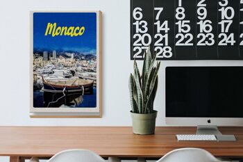 Panneau en bois voyage 20x30cm Monaco France yacht plage mer 3