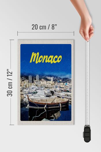 Panneau en bois voyage 20x30cm Monaco France yacht plage mer 4
