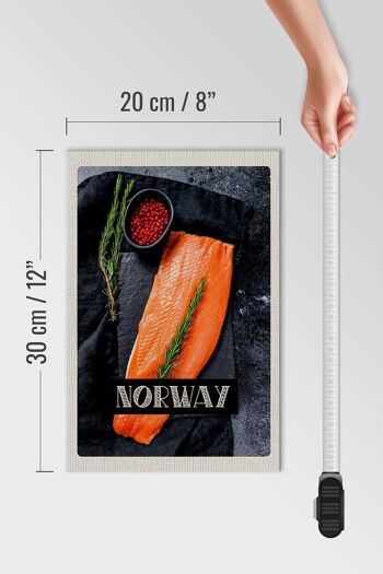 Panneau en bois voyage 20x30cm Norvège délicatesse saumon thym 4