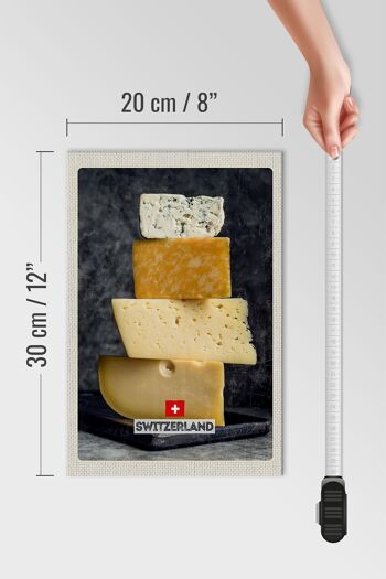 Panneau en bois voyage 20x30cm Suisse Berne fromage type Emmentaler 4