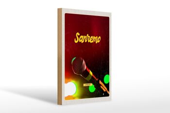 Panneau en bois voyage 20x30cm Sanremo Italie performance d'un groupe de musique 1