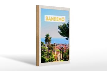 Panneau en bois voyage 20x30cm Sanremo Italie voyage soleil été 1