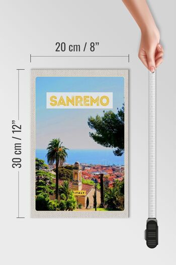 Panneau en bois voyage 20x30cm Sanremo Italie voyage soleil été 4