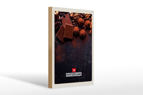Holzschild Reise 20x30cm Schweiz Bern Schokolade süß