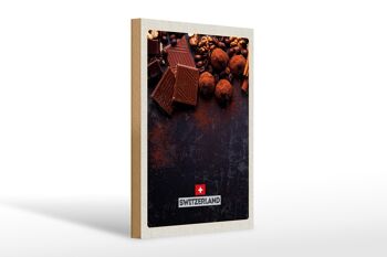 Panneau en bois voyage 20x30cm Suisse Berne chocolat sucré 1