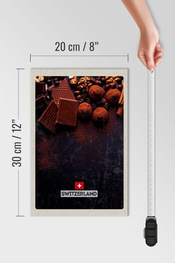 Panneau en bois voyage 20x30cm Suisse Berne chocolat sucré 4