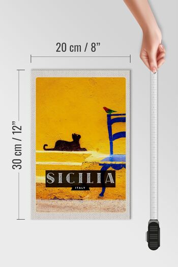 Panneau en bois voyage 20x30cm Sicile Italie image pittoresque 4