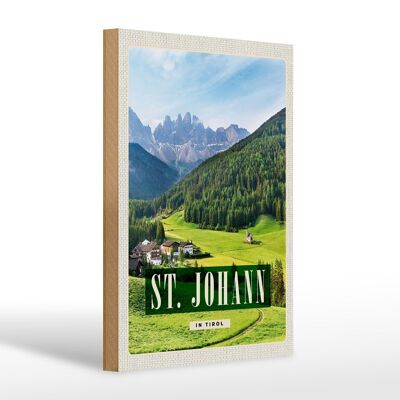 Cartel de madera viaje 20x30cm ud. Viaje de verano a la montaña de Johann Tyrol