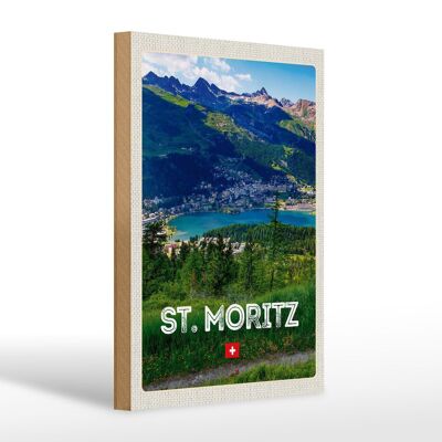 Cartello in legno da viaggio 20x30cm pz. Moritz Austria Ausblich Viaggio