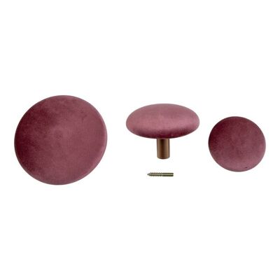 Giza Knobs - 3 knobs in rose velvet and brass look