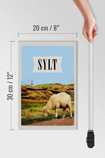 Panneau en bois voyage 20x30cm Sylt ville destination de vacances prairie vacances 4