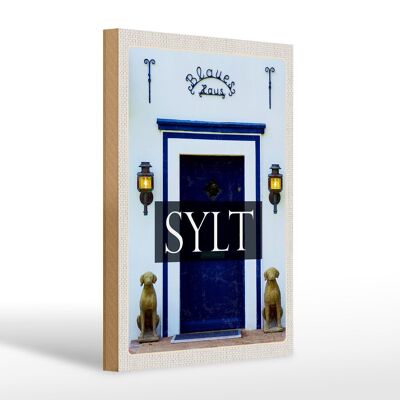 Cartel de madera viaje 20x30cm Sylt Alemania Casa Azul