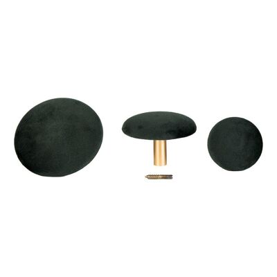 Giza Knobs - 3 knobs in dark green velvet and brass look