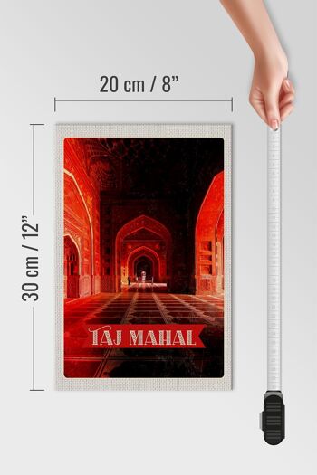 Panneau en bois voyage 20x30cm Inde Taj Mahal intérieur couloir 4
