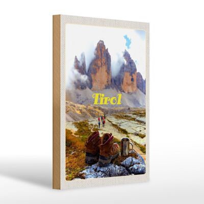 Wooden sign travel 20x30cm Tyrol hiking shoes