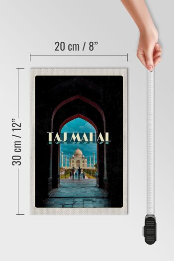 Panneau en bois voyage 20x30cm Inde Taj Mahal peuple musulman 4