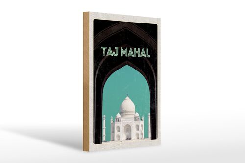 Holzschild Reise 20x30cm Indien Asien Islam Taj Mahal Kultur