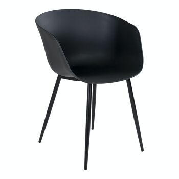 Roda Dining Chair - Chaise en noir avec pieds noirs 1