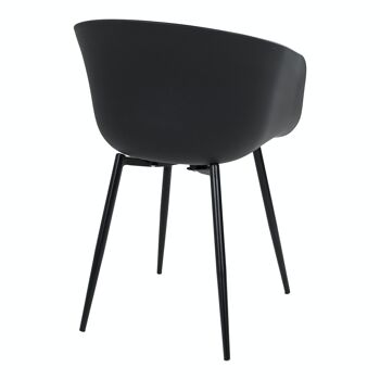 Roda Dining Chair - Chaise en noir avec pieds noirs 5