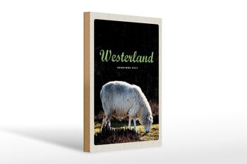 Panneau en bois voyage 20x30cm Westerland nature animaux mouton prairie 1
