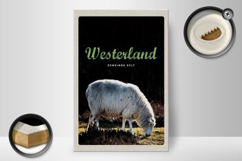Panneau en bois voyage 20x30cm Westerland nature animaux mouton prairie 2