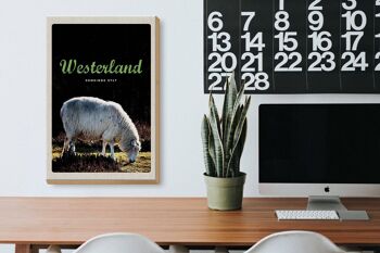 Panneau en bois voyage 20x30cm Westerland nature animaux mouton prairie 3