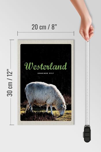 Panneau en bois voyage 20x30cm Westerland nature animaux mouton prairie 4
