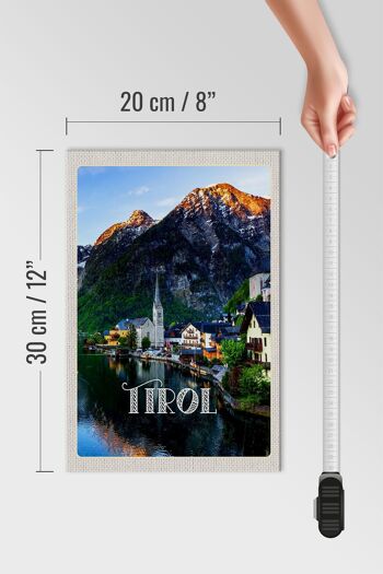 Panneau en bois voyage 20x30cm Ville du Tyrol sur les montagnes aquatiques 4