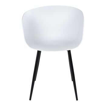 Roda Dining Chair - Chaise en blanc avec pieds noirs 2