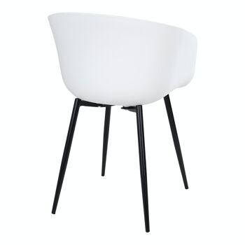 Roda Dining Chair - Chaise en blanc avec pieds noirs 4