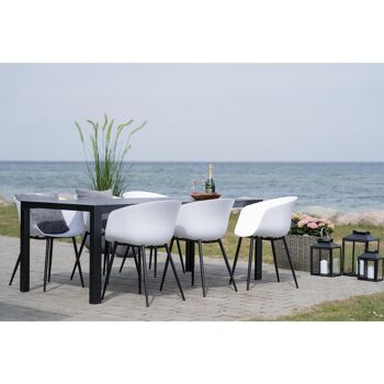 Roda Dining Chair - Chaise en blanc avec pieds noirs 6