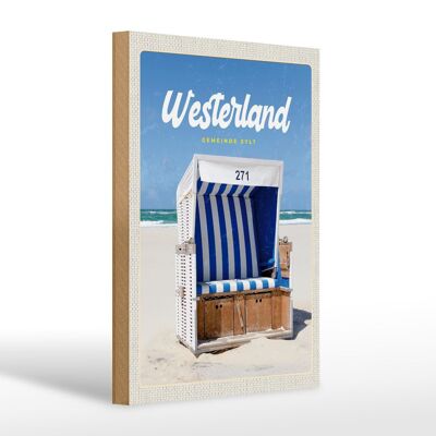 Holzschild Reise 20x30cm Westerland Sylt Schleswig-Holstein