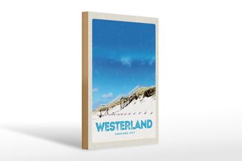 Panneau en bois voyage 20x30cm Westerland Sylt Beach 1