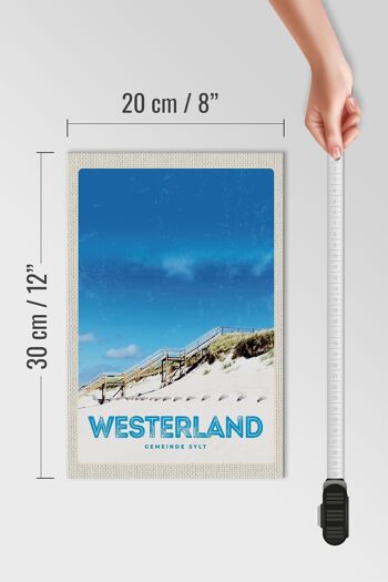 Panneau en bois voyage 20x30cm Westerland Sylt Beach 4