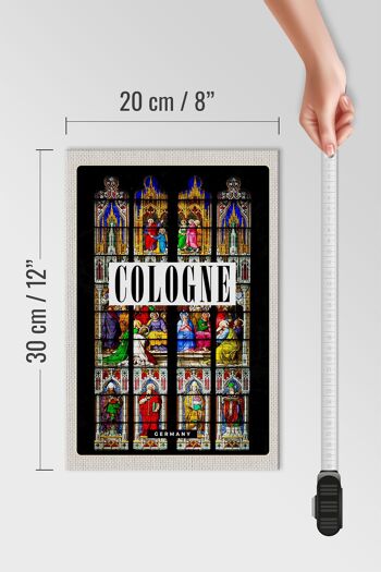 Panneau en bois voyage 20x30cm Histoire de la cathédrale de Cologne Christ 4