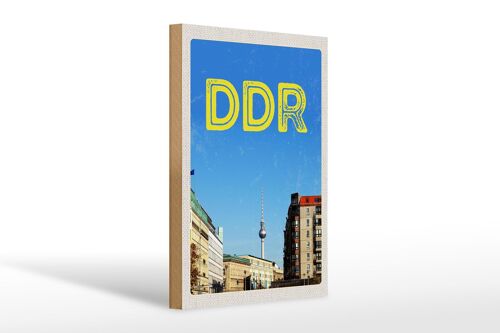 Holzschild Reise 20x30cm Berlin Deutschland Fernsehrturm DDR