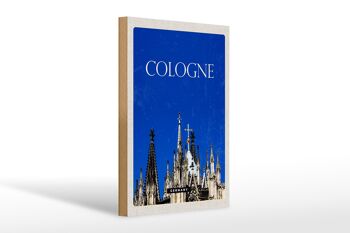 Panneau en bois voyage 20x30cm Cologne Allemagne Cathédrale de Cologne Église 1