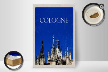 Panneau en bois voyage 20x30cm Cologne Allemagne Cathédrale de Cologne Église 2