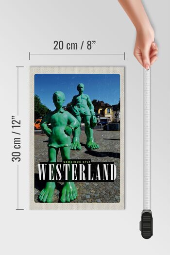 Panneau en bois voyage 20x30cm Sculpture Westerland géant voyageur 4