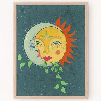 GICLÉE-DRUCK A4 | Die Sonne und der Mond