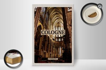 Panneau en bois voyage 20x30cm intérieur de la cathédrale de l'église de Cologne Allemagne 2