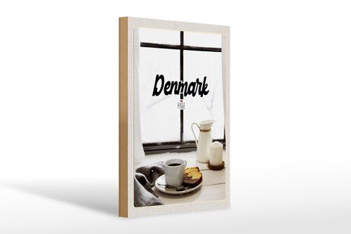 Holzschild Reise 20x30cm Dänemark Kaffee und Kuchen Fenster