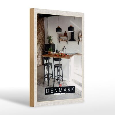 Cartello in legno da viaggio 20x30 cm Tappeto per sedie da cucina Danimarca isola