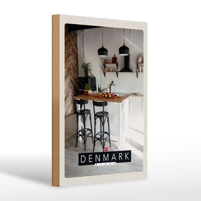 Wooden sign travel 20x30cm Denmark kitchen island chairs carpet