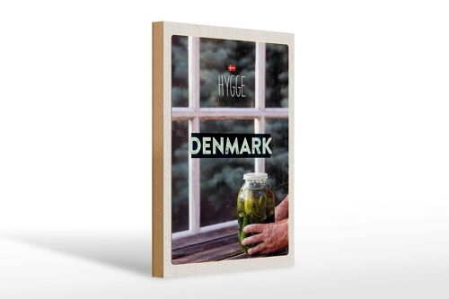 Holzschild Reise 20x30cm Dänemark Gurken im Glas Fenster