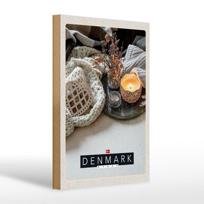 Holzschild Reise 20x30cm Dänemark Dekoration gemütlich Kerze